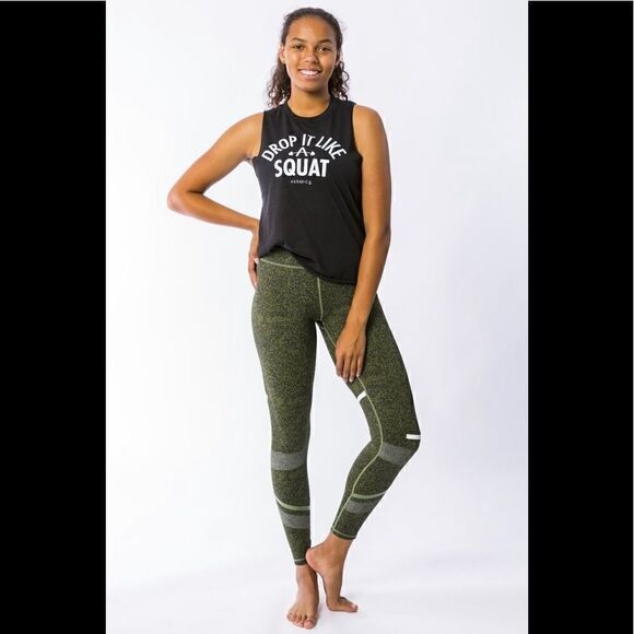 LILYBOD GEMMA (OLIVE BURST) HIGH RISE LEGGINGS L - Picture 2 of 7